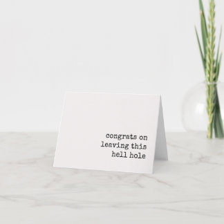 Carte De Remerciements félicitations pour votre départ, collègue déménage