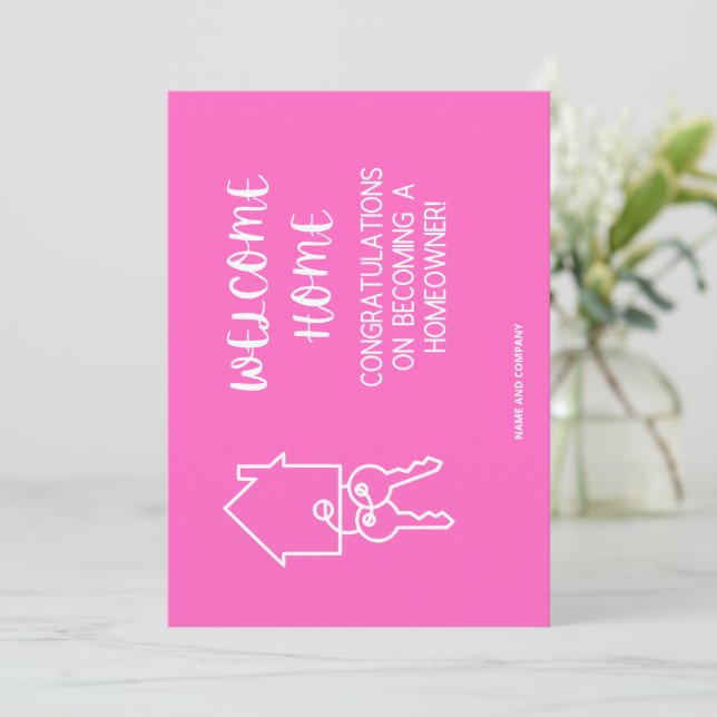 Carte De Remerciements Félicitations Pour Votre Nouvelle Maison : Logo RE (Debout devant)
