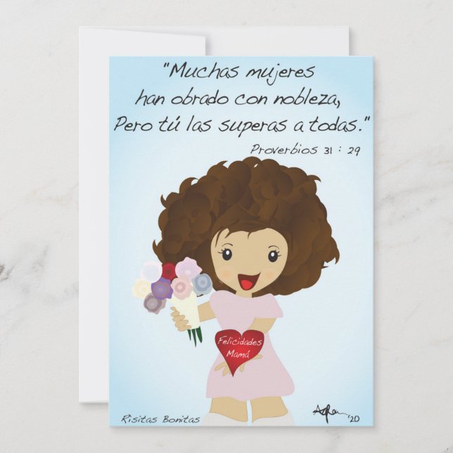 Carte De Remerciements Feliz Día de las Madres (Devant)