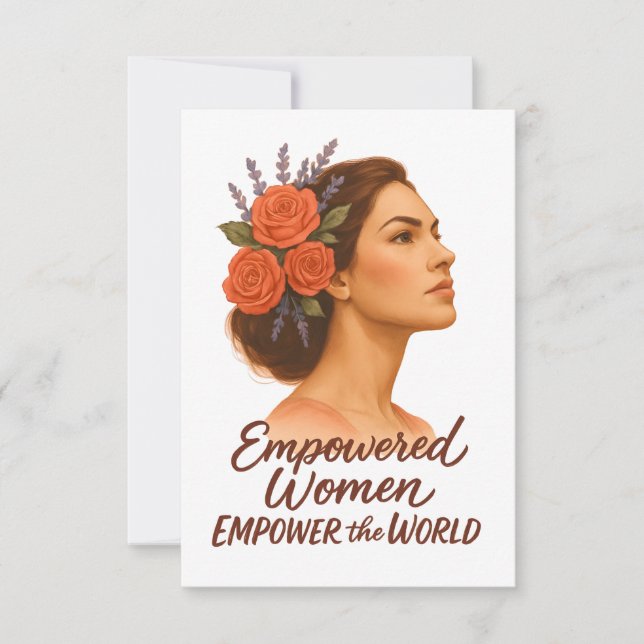 Carte De Remerciements Femme dotée de fleurs (Devant)