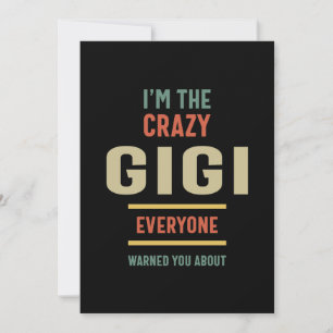 Carte De Remerciements Femme Je suis la folle Gigi Tout le monde Grand-mè
