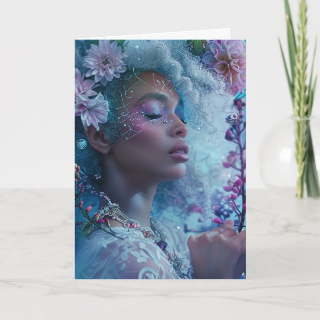 Carte De Remerciements *~* Femme magique LACE Spirituelle SC4 BLANK (Devant)
