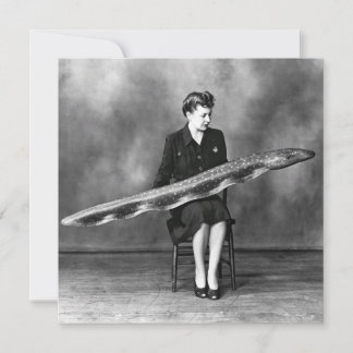 Carte De Remerciements Femme Vintage avec anguille