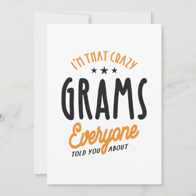 Carte De Remerciements Femmes Je suis fou Grams Tout le monde (Devant)