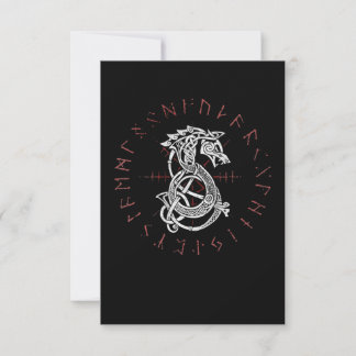 Carte De Remerciements Fenrir Wolf D'Odin Celtic Norse Runes Déchiré