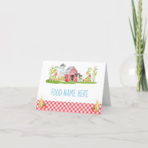 Carte De Remerciements Ferme Barnyard Animal Anniversaire Nourriture Tabl