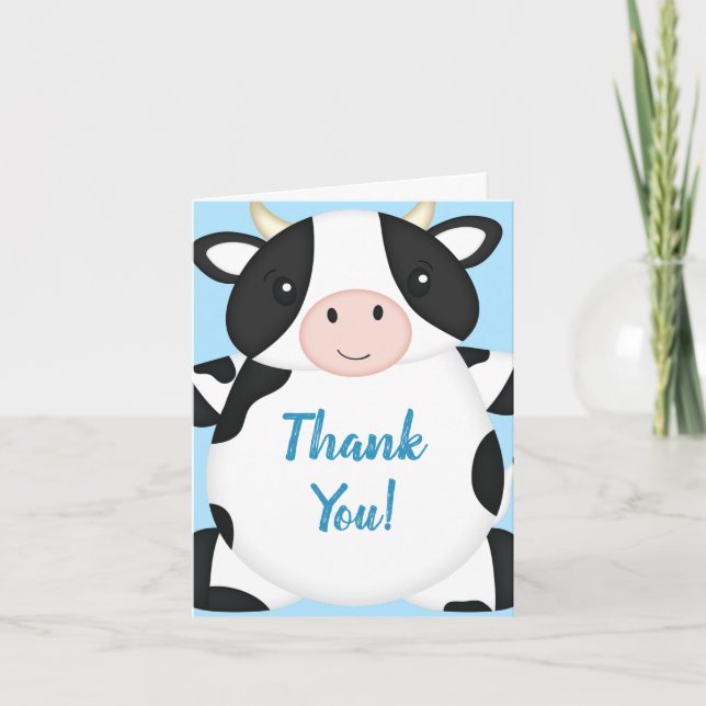 Carte De Remerciements Ferme de Baby showers de vache (Devant)