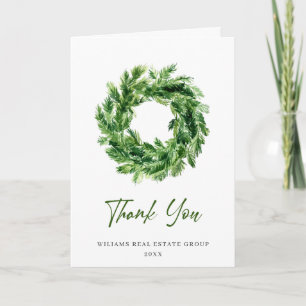 Carte De Remerciements Festif Pine Branche Wreath Noël