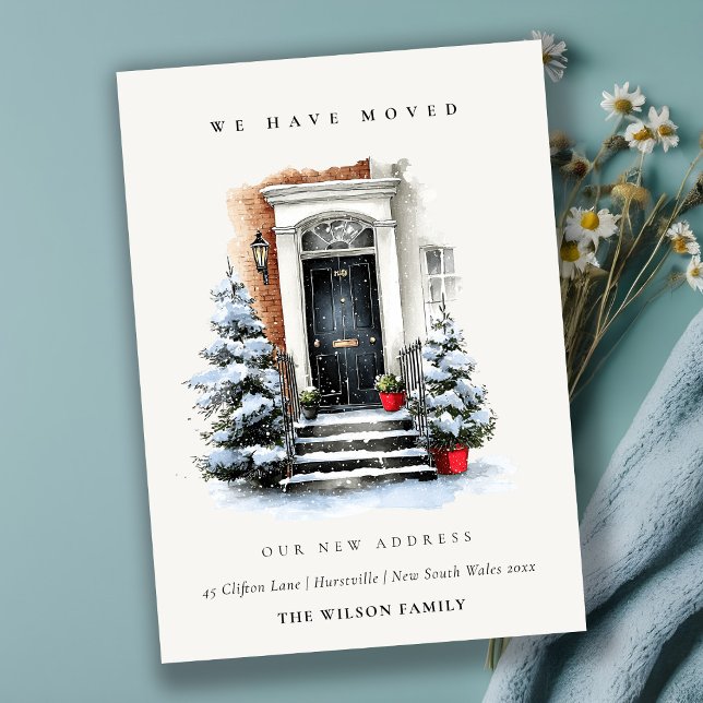Carte De Remerciements Festive Winter Front Door We have Moved Card (Créateur téléchargé)