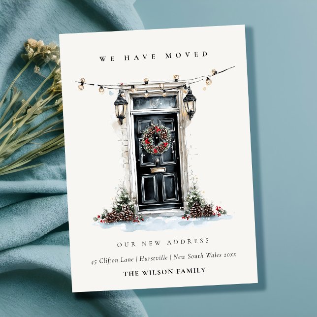 Carte De Remerciements Festive Winter Front Door We have Moved Card (Créateur téléchargé)