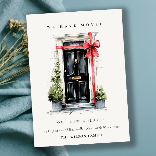 Carte De Remerciements Festive Winter Front Door We have Moved Card (Créateur téléchargé)