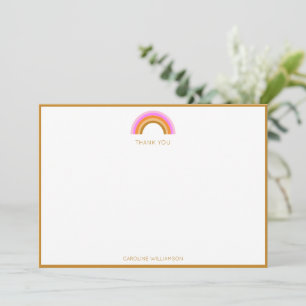 Carte De Remerciements Fête d'anniversaire arc-en-ciel personnalisée Boho