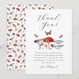Carte De Remerciements Fête d'anniversaire aux champignons