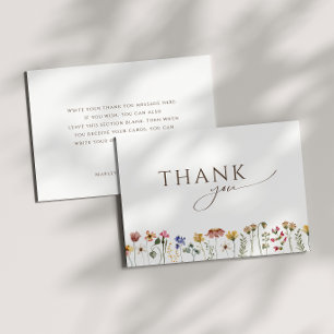 Carte De Remerciements Fête d'anniversaire colorée de Fleur sauvage plat