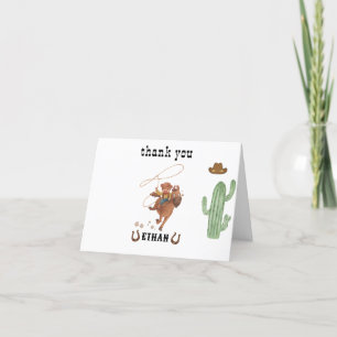 Carte De Remerciements Fête d'anniversaire Cowboy Rodeo