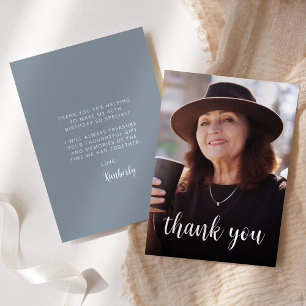 Carte De Remerciements Fête d'anniversaire de 60 ans avec photo personnal