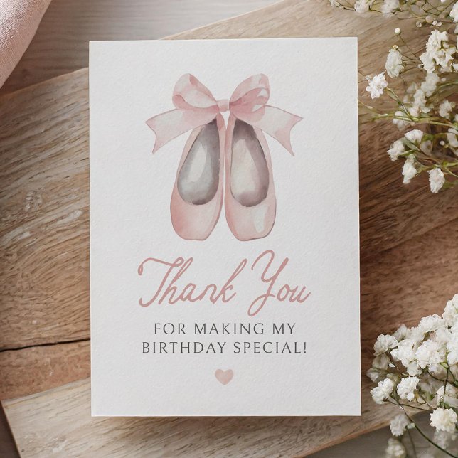 Carte De Remerciements Fête d'anniversaire de Ballerina (Créateur téléchargé)