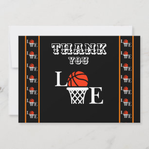 Carte De Remerciements Fête d'anniversaire de basket-ball, Joueur de bask