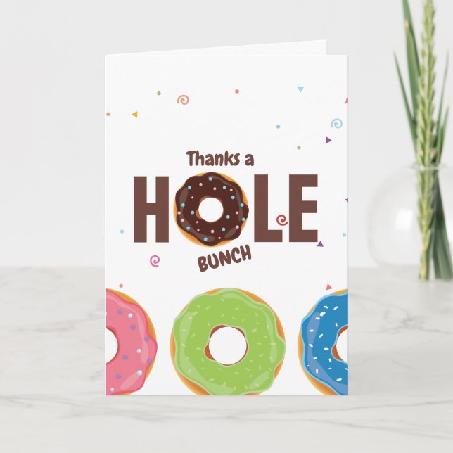 Carte De Remerciements Fête d'anniversaire de Donut (Devant)
