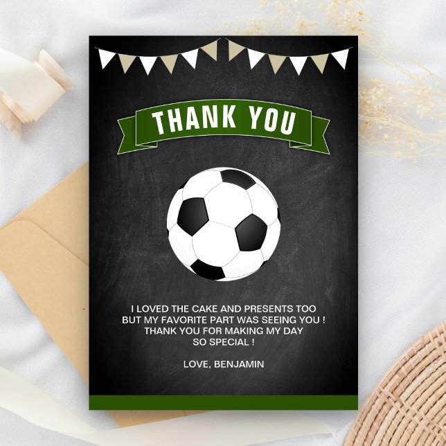 Carte De Remerciements Fête d'anniversaire de football (Créateur téléchargé)