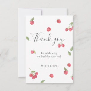 Carte De Remerciements Fête d'anniversaire de la framboise Sweet Berry