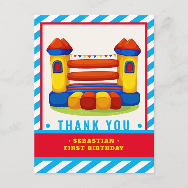 Carte de remerciements fête d'anniversaire de la m (Devant)
