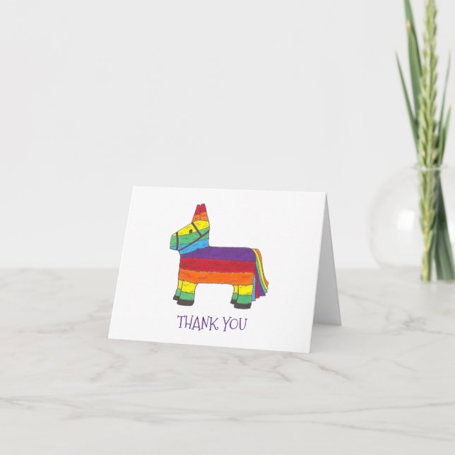 Carte De Remerciements Fête d'anniversaire de l'âne arc-en-ciel personnal (Devant)