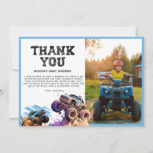 Carte De Remerciements Fête d'anniversaire de Monster Truck