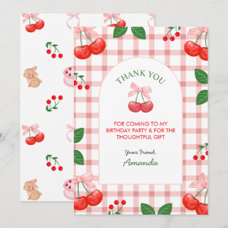 Carte De Remerciements Fête d'anniversaire de première année sur le thème