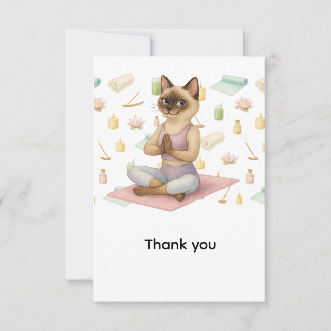 Carte De Remerciements Fête d'anniversaire de yoga pour Amoureux de les c (Devant)