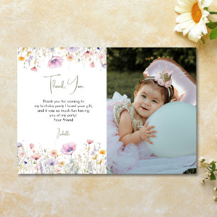 Carte De Remerciements Fête d'anniversaire des Wildflower Girls pour leur