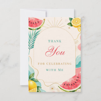 Carte De Remerciements Fête d'anniversaire d'été 