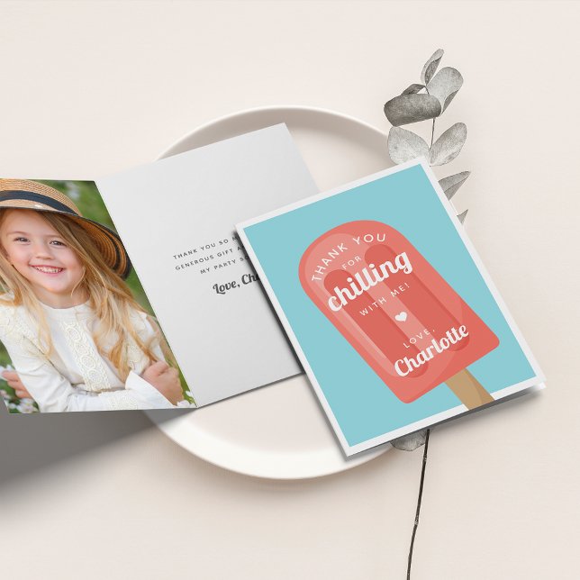 Carte De Remerciements Fête d'anniversaire d'été pour enfants Popsicle (Créateur téléchargé)