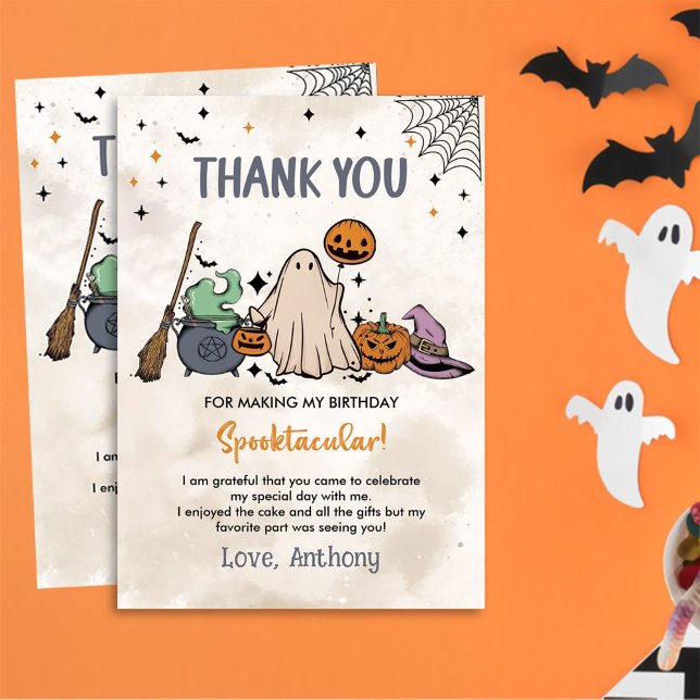 Carte De Remerciements Fête d'anniversaire d'Halloween (Créateur téléchargé)