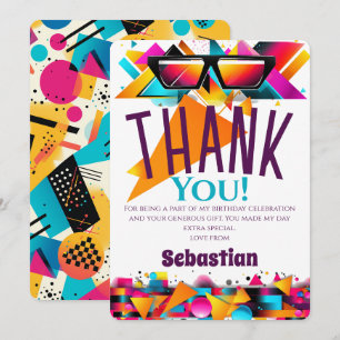 Carte De Remerciements Fête d'anniversaire Disco