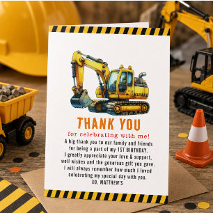 Carte De Remerciements Fête d'anniversaire du 1er anniversaire du camion