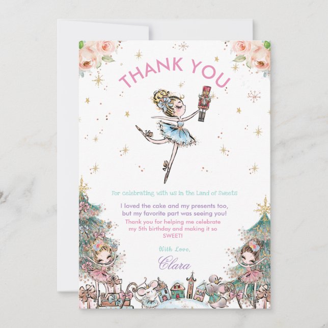Carte De Remerciements Fête d'anniversaire du Ballet de Noël des Nutcrack (Devant)