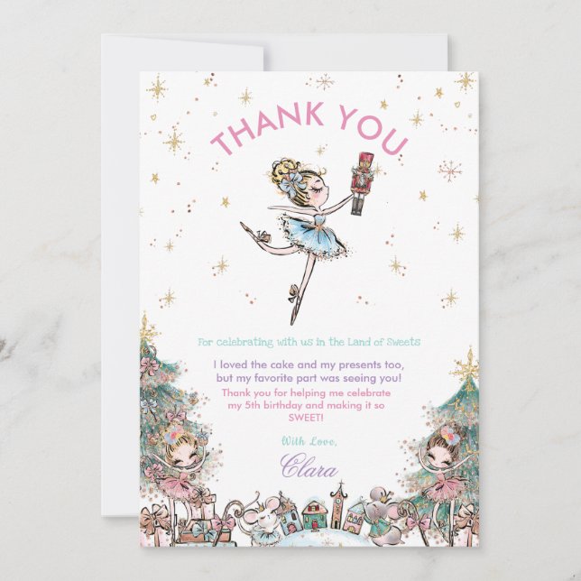 Carte De Remerciements Fête d'anniversaire du Ballet de Noël des Nutcrack (Devant)