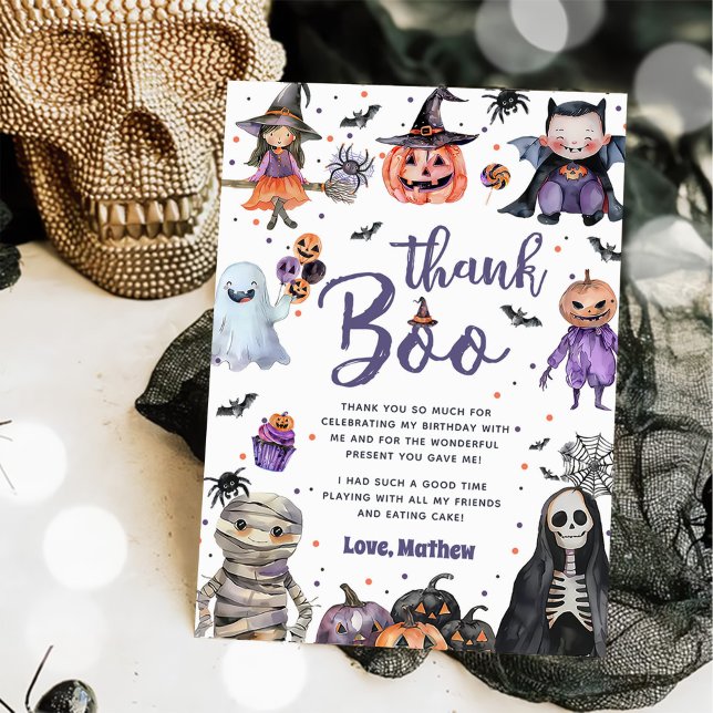 Carte De Remerciements Fête d'anniversaire du Fantôme d'Halloween (Créateur téléchargé)