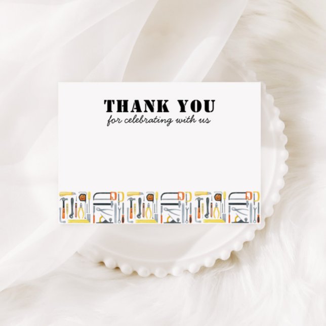 Carte De Remerciements Fête d'anniversaire du garçon Construction Builder (Créateur téléchargé)