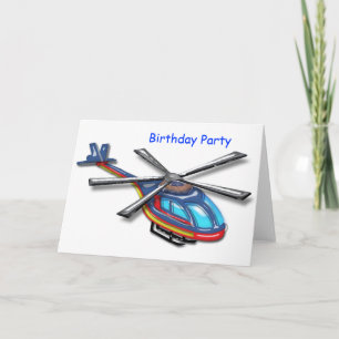 Carte De Remerciements Fête d'anniversaire d'un hélicoptère volant