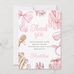 Carte De Remerciements Fête d'anniversaire fille Spa Rose