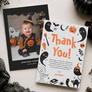 Carte De Remerciements Fête d'anniversaire Halloween garçon