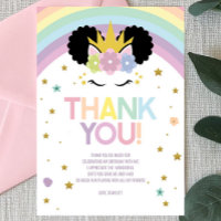 Fête d'anniversaire Licorne Afro Puff et Arc-en-ci