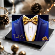 Fête d'anniversaire Mens Royal Blue Gold Tuxedo