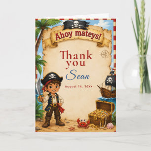 Carte De Remerciements Fête d'anniversaire pirate