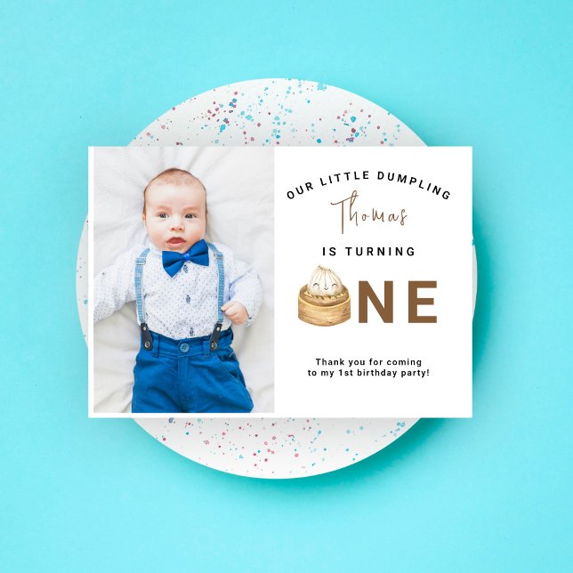 Carte De Remerciements Fête d'anniversaire pour le premier anniversaire d (Créateur téléchargé)