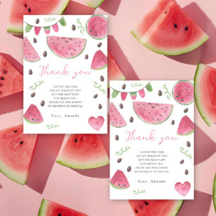 Carte De Remerciements Fête d'anniversaire remerciements aquarelle pastèq