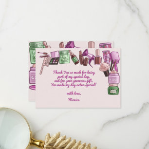Carte De Remerciements Fête d'anniversaire spa de beauté