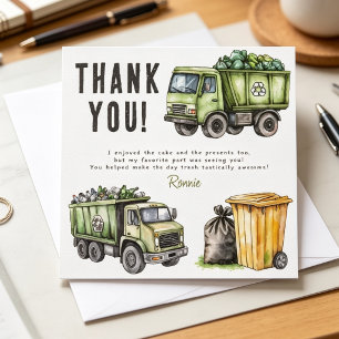 Carte De Remerciements Fête d'anniversaire sur le thème des camions poube